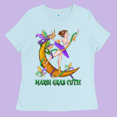 Mardi Gras Cutie Ladies Tee Designed By Cowgirlartshop
