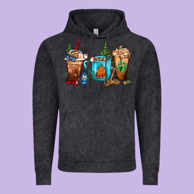 Camping Coffee Cups Vintage Hoodie Designed By Fadigitalartstudio