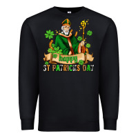 Black happy st patricks day with st patricks Premium Sweatshirt - AdoDesignShop