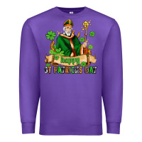 Purple happy st patricks day with st patricks Premium Sweatshirt - AdoDesignShop