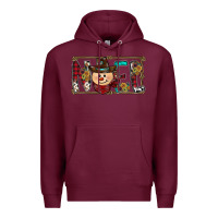 Burgundy noel snowman christmas Premium Hoodie - CowhideDigitalArt