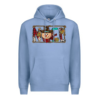Colony Blue noel snowman christmas Premium Hoodie - CowhideDigitalArt