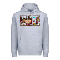 Heather Grey noel snowman christmas Premium Hoodie - CowhideDigitalArt