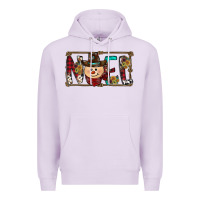 Lilac noel snowman christmas Premium Hoodie - CowhideDigitalArt