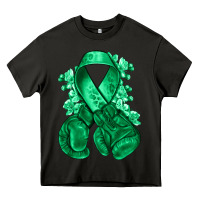 Asphalt Emerald green ribbon Liver Cancer boxing gloves Heavy Core Tee - NancyCooperArtShop