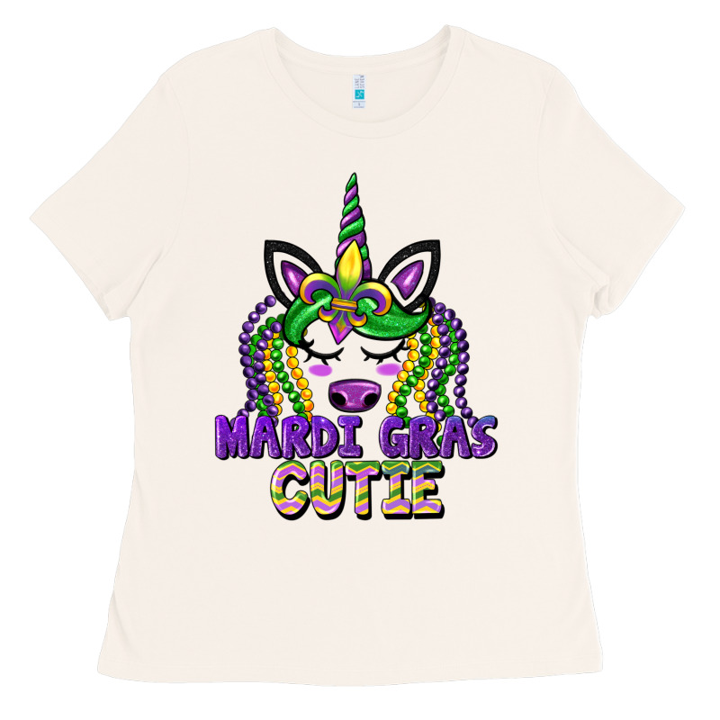 Mardi Gras Cutie Unicorn Ladies Tee by CowGirlArtShop | Teevron