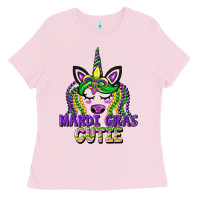 Bubblegum Pink mardi gras cutie unicorn Ladies Tee - CowGirlArtShop