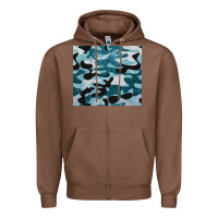 Chestnut blue camouflage glitter Zipper Hoodie - BarkalooDesign