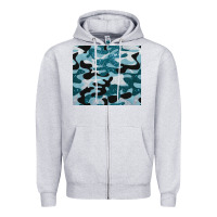 Heather Grey blue camouflage glitter Zipper Hoodie - BarkalooDesign