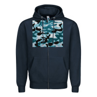Navy blue camouflage glitter Zipper Hoodie - BarkalooDesign