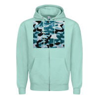 Seafoam blue camouflage glitter Zipper Hoodie - BarkalooDesign
