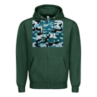 Sports Green blue camouflage glitter Zipper Hoodie - BarkalooDesign