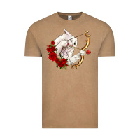Vintage Coffee cupid cat Vintage Tee - OliviaCreatesArt