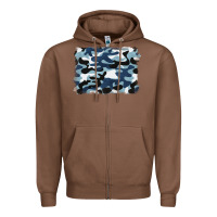 Chestnut blue camouflage background Zipper Hoodie - BarkalooDesign