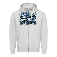 Dove Grey blue camouflage background Zipper Hoodie - BarkalooDesign