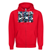 Red blue camouflage background Zipper Hoodie - BarkalooDesign