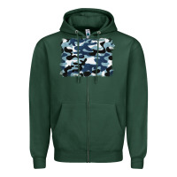 Sports Green blue camouflage background Zipper Hoodie - BarkalooDesign