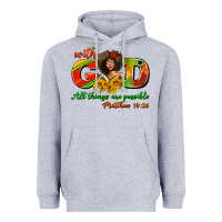 Heather Grey with god all things are possible juneteenth Heavyweight Hoodie - AdoDesignShop