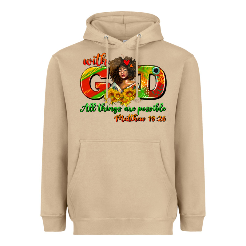 With God All Things Are Possible Juneteenth Heavyweight Hoodie by AdoDesignShop | Teevron