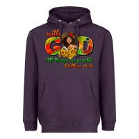 Plum with god all things are possible juneteenth Heavyweight Hoodie - AdoDesignShop