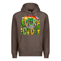 Coffee Lucky Little Dude Premium Hoodie - CowhideDigitalArt