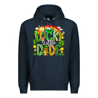 Navy Lucky Little Dude Premium Hoodie - CowhideDigitalArt