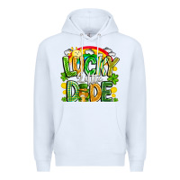 White Lucky Little Dude Premium Hoodie - CowhideDigitalArt