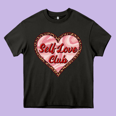 Self Love Club Valentine's Day Heavy Core Tee Designed By Ranaportraitstore