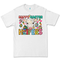 White Happy Easter Heifers Easter Day Premium Tee - HowdyJamesFarm