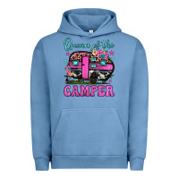 Pigment Pebble Blue queen of the camper Urban Hoodie - JahusDesignShop
