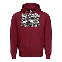 Burgundy black and white camouflage Zipper Hoodie - BarkalooDesign