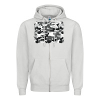 Dove Grey black and white camouflage Zipper Hoodie - BarkalooDesign