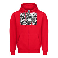 Red black and white camouflage Zipper Hoodie - BarkalooDesign