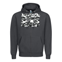 Smoke black and white camouflage Zipper Hoodie - BarkalooDesign