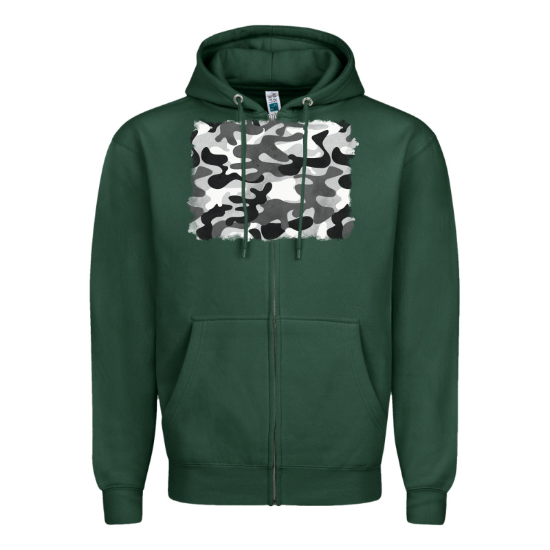 Black And White Camouflage Zipper Hoodie by BarkalooDesign | Teevron