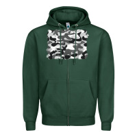 Sports Green black and white camouflage Zipper Hoodie - BarkalooDesign