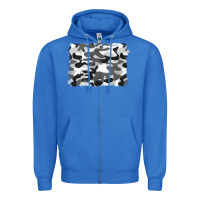 True Royal black and white camouflage Zipper Hoodie - BarkalooDesign