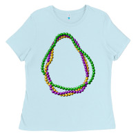 Baby Blue mardi gras beads Ladies Tee - CowGirlArtShop