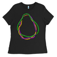 Black mardi gras beads Ladies Tee - CowGirlArtShop