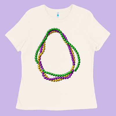 Mardi Gras Beads Ladies Tee Designed By Cowgirlartshop