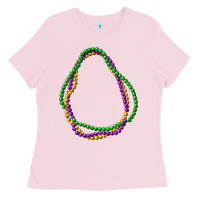 Bubblegum Pink mardi gras beads Ladies Tee - CowGirlArtShop