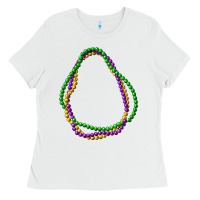 White mardi gras beads Ladies Tee - CowGirlArtShop