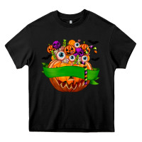 Black Personalized Boy Halloween Candy Heavy Core Tee - texasbilliewilder