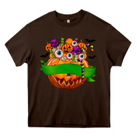 Chocolate Brown Personalized Boy Halloween Candy Heavy Core Tee - texasbilliewilder