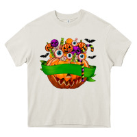 Cream Personalized Boy Halloween Candy Heavy Core Tee - texasbilliewilder