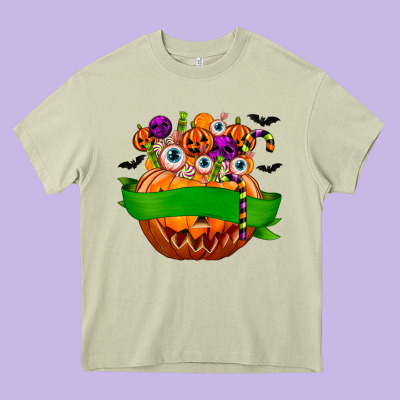 Personalized Boy Halloween Candy Heavy Core Tee Designed By Texasbilliewilder