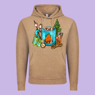 Camping Coffee Vintage Hoodie Designed By Fadigitalartstudio