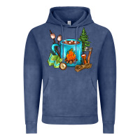Vintage Denim Camping Coffee Vintage Hoodie - FaDigitalArtStudio