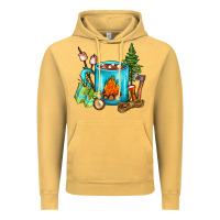 Vintage Mustard Camping Coffee Vintage Hoodie - FaDigitalArtStudio