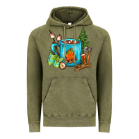 Vintage Olive Camping Coffee Vintage Hoodie - FaDigitalArtStudio